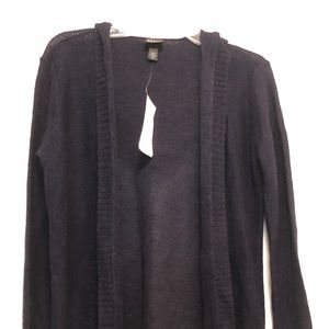 Eileen Fisher Hooded Navy Cardigan PS NWT